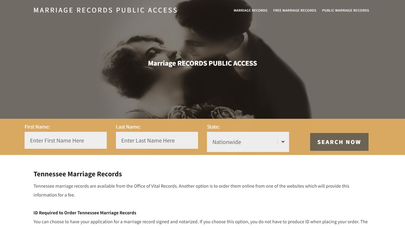 Tennessee Marriage Records |Enter Name and Search | 14 Days Free
